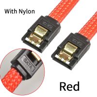 50cm Sata3 7pin Data Cables 6gb/s Ssd Cable Hdd Hard Disk Drive Cord Line With Nylon Braid White Red Black Color Sleeved