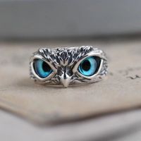 Blue Eye Owl Ring