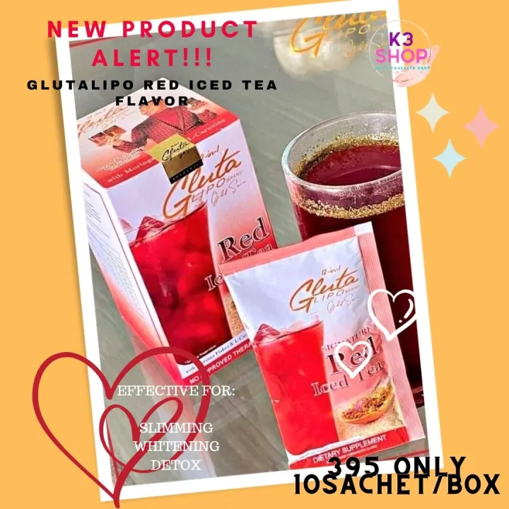 K3 SHOP GLUTALIPO RED ICED TEA 10sachet/ box Effective Slimming