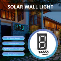 【คลังสินค้าพร้อม】Zir Mall Original House Number LED Address Numbers Plaques Colorful Solar House Number Sign For Your Home Wall Mounted Sign Solar Powered Waterproof