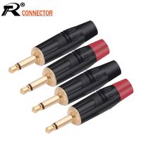 2PCS 2 Poles Jack 3.5MM Mono Male Plug Wire Connector Gold Plated Microphone Earphone Headphone Jacks R Connector Wholesales Electrical Connectors