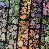 【CW】◄♞  3 pcs Bronzing Flowers Stickers aesthetic Diy Scrapbooking Album Diary Stationery