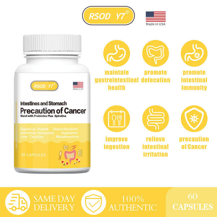 RSOD Y7 Probiotics Plus Spirulina 500mg Intestines & Stomach Supplement