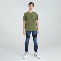 DAVIE JONES เสื้อยืดสีพื้น คอกลม ผ้าคอตตอน ทรง Regular Fit สีขาว สีเขียว สีกรม สีดำ Basic T-Shirt in white green navy bl