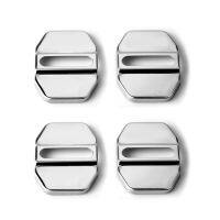 ♗ 1pcs Silver Stainless Steel Car Accessories Door Lock Protective Cover Sticker Buckle Cap for Mercedes Benz