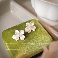 [COD] Matte lacquer flower 925 silver needle beautiful personality fresh earrings ins blogger recommended wholesale