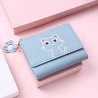 COD KKW MALL Women Wallet Cute Cat Money Bag Ladies Short Leather Clutch Girl Small Female Purse Coin Purse Card Holder
