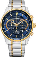 Citizen Mens Quartz Dress Watch with Stainless Dress Two-Tone Gold/ Blue Dial