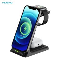 ZZOOI 15W 3 in 1 Wireless Charger For iPhone 13 12 11 XS XR X 8 Fast Charging Dock Stand for Apple Watch 7 Airpods Pro iWatch Station