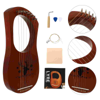 7-Note Lyre R พิณสไตล์โบราณปรับแต่งประแจเครื่องดนตรีไม้งานฝีมือ