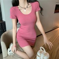 [COD] desire sexy tight babes dress womens summer 2022 new short pink waist slimming