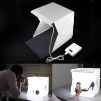 กล่องถ่ายภาพสินค้า : Light room box ขนาด 22.6x23x 24cm-ฉากหลังสีขาว+ดำ (LED Kit+Micro USB)