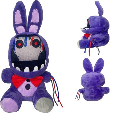 ของเล่นผ้ากำมะหยี่กระต่ายสีม่วงเหี่ยวเฉา7นิ้ว FNAF ตุ๊กตา Bonnie มีช่องโหว่ด้านความปลอดภัยสำหรับพัดลมสำหรับเด็กๆ