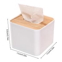 Tissue Paper Dispenser Wood Portable Tissue Box Cover Case Gold Rim Faux Leather Napkin Holder Toilet Paper Storage Organizer