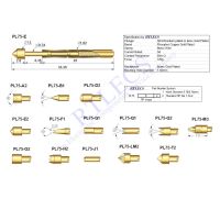 100Pcs Bare PCB 1.91 Pitch Spring Test Probe PL75 Pogo Pin 33.35MM Length 1.02 MM Diameter Gold plated TIP Styles to Order