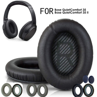 แผ่นรองหูฟังแผ่นรองหูฟังเหมาะสำหรับ BOSE QC35 Qc35 Ii แผ่นรองหูฟังหูฟังเปลี่ยนแผ่นโฟมหน่วยความจำหูปกอะไหล่ซ่อม