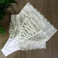 S-3XL Plus Size Sexy High Waist Bag Buttocks Free Sexy Lace Panties Women 39;s Lace-up Hollow Open Crotch Panties