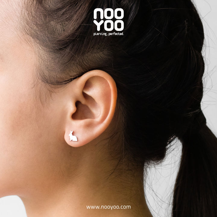 nooyoo-ต่างหูสำหรับผิวแพ้ง่าย-rabbit-surgical-steel
