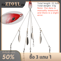 ZTOYL ชุดเหยื่อตกปลาแบบกลุ่มอลาบามาเหยื่อล่อ4ตัวขนาด17กรัมพร้อมเลื่อมวิก Bionic เหยื่อทะเล Bass 7สี