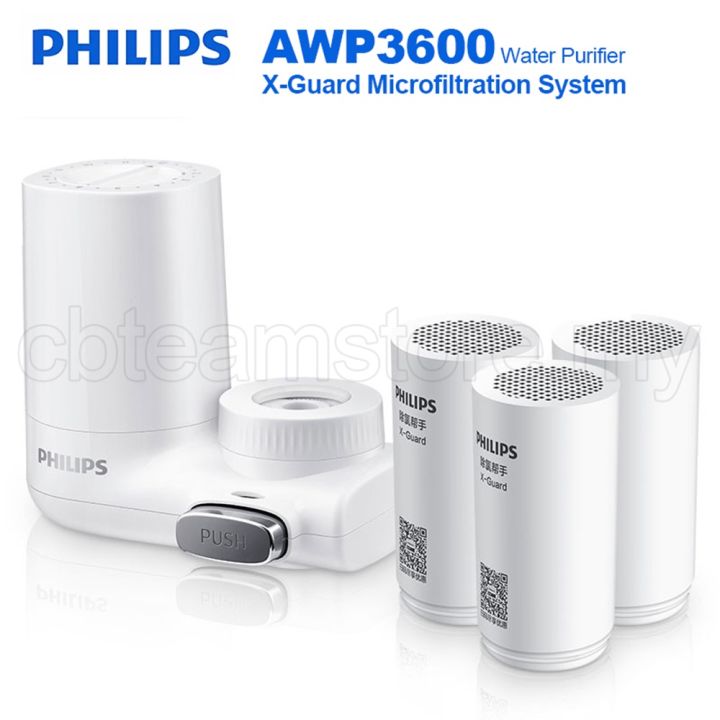 philips-awp3600-เครื่องกรองน้ํา-x-guard-ระบบกรอง-ไมโครไฟเบอร์-ก๊อกน้ําถ่านกัมมันต์-แบบเม็ด