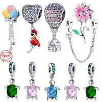 New Original 925 Silver Balloon pink flowers sea turtle beads fit Pandora charms silver 925 beads for women DIY Jewelry Gift