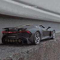 1:24 Bugatti ฮาร์เลย์มังกรดำ Supercar ล้อแม็กรถยนต์รถของเล่นโลหะรูปแบบการเก็บรถเสียงและแสงของเล่นสำหรับเด็ก