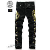 [คุณภาพสูงสุด] 2022 Versace Slim Fit กางเกงยีนส์ผู้ชายใหม่ Hip-Hop High Elastic Comfort Skinny Denim กางเกงยี่ห้อผู้ชายกางเกง