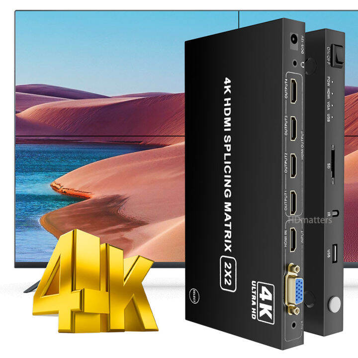 ตัวประมวลผลวิดีโอติดผนัง-hdmi-2x2-4k-ตัวควบคุมวิดีโอ-vga-hdmi-1x2-1x4-1x3-ตัวแยกหน้าจอ-hdmi-พร้อมการหมุนภาพ