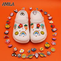 AMILA เครื่องประดับ Diy หัวเข็มขัดรองเท้าลายการ์ตูนดอกไม้รองเท้าแตะชายหาดสำหรับเด็ก