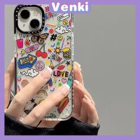 VENKI - เคสไอโฟน11 เคส Case iPhone 14 Thicken Soft Silicone Big Hole Case Trendy Butterfly Smiley Camera Protection Shockproof Back Cover Compatible for iPhone 14 13 12 11 Pro Max 7 8 Plus X XR XS