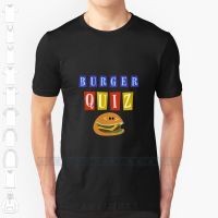 เสื้อยืด ผ้าฝ้าย พิมพ์ลายโลโก้ Burger Quizz ออกแบบดี แฟชั่นใหม่ล่าสุด เสื้อยืดคอกลมแขนสั้นผ้าฝ้ายพิมพ์ลายทรงหลวมแฟชั่นสําหรับผู้ชาย