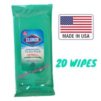 Clorox Disinfecting Wipes to go pack กระดาษเปียกฆ่าเชื้อโรค ทิชชู่เปียก, Fresh, 20-Count