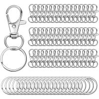 【VV】 50PCS Lanyard Hooks with Chain Rings Keychain Clip Gold Plated Clasp Handcrafts