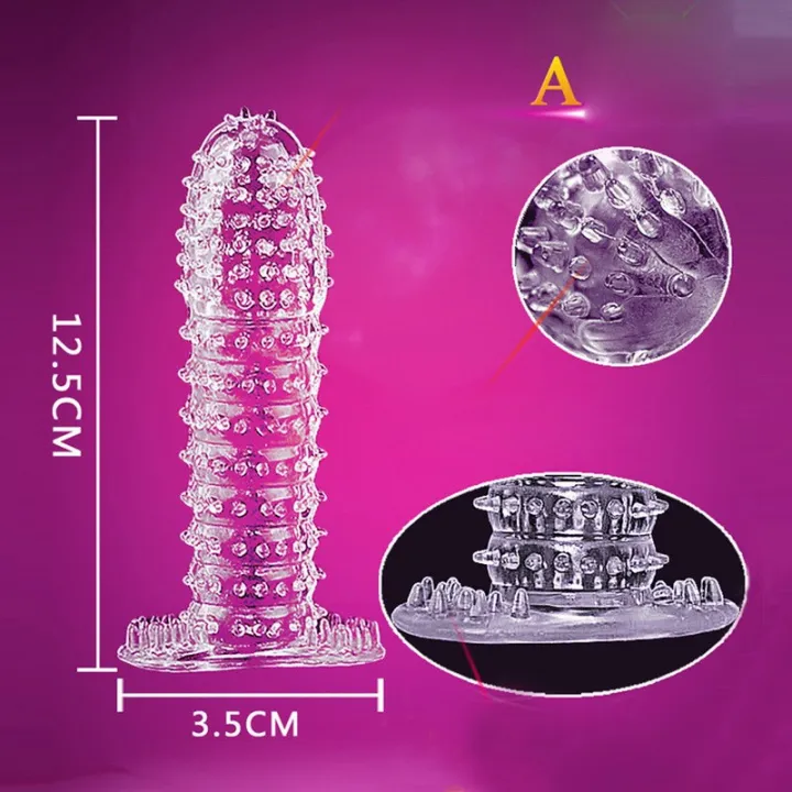 High Quality 69 Shop Silicone Spike Dotted Ribbed Condoms Time Delay Lasting Reusable Crystal 