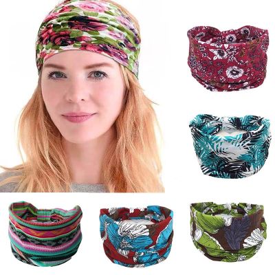 【YF】 Bohemian Wide Cotton Stretch Headbands Women Headwrap Turban Headwear Bandage Hairbands Bandana Hair Accessories