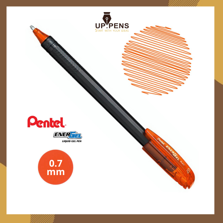 Bút gel Pentel Energel Roller Gel Pen BL417 Metal tip 0.7mm Màu cam (Orange) Lazada.vn