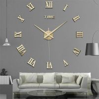 New 3D Acrylic Mirror Wall Clock DIY Stickers Still Life Clocks Living Room Clocks Home Decoration Modern Quartz Watch 40x40cm