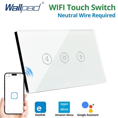 ♕﹊ Wallpad Dimmer Wifi Touch Switch US Smart Home Switches Ewelink App Works With Google Home Alexa Voice Control 500W AC90-250V