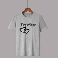 2022 Together And Forever Printed 7 Color T Shirts Summer Casual O-Neck Short Sleeve Tees Couple Lovers Tshirt Tops Clothes.เสื้อยืด