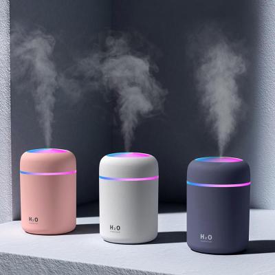 【DT】  hot1PC 300ML Air Humidifier Colorful Atmosphere Light Mute Humidification Mini Creative Colorful Cup Desktop Home Car Humidifier