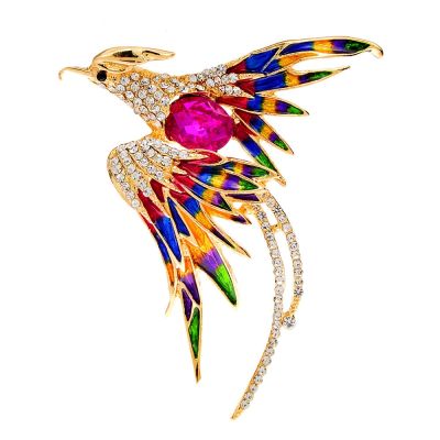 CINDY XIANG 2022 New Arrival Enamel Colorful Bird Brooches Rhinestone Animal Pin Fashion High Quality Jewelry