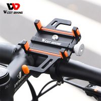 WEST BIKING Phone Holder Motorcycle Electric Scooter Cellphone Stand Aluminum Alloy CNC Smart Phone Bracket Bicycle Accessories