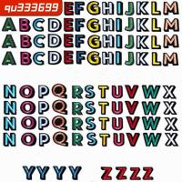 แผ่นปะมีตัวอักษรผ้าด้ายโพลีเอสเตอร์ตัวอักษร A-Z แบบเย็บติดมีตัวอักษร QU333699 4ชุดแบบรีดบนตัวอักษรสำหรับหมวก