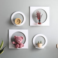 4Pcs Round love Shelves Wall Shelf White PVC density Display Storage Rack Room Organizer Ornament Holder Home Decoration nice