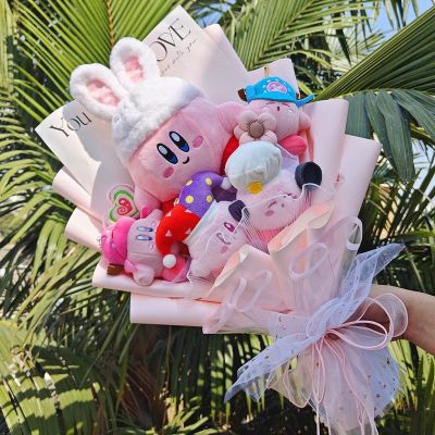 อะนิเมะเคอร์บี้ช่อดอกไม้น่ารักของขวัญเด็กผู้หญิง Kuromi ตุ๊กตายัดนุ่นหมวกรับปริญญาแฟชั่นวันวาเลนไทน์ของขวัญการเฉลิมฉลอง