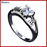 Bluelans®เครื่องประดับแหวนใส่นิ้วฝังเพชรสวิสรูปหัวใจแฟชั่นสำหรับคุณแม่ของขวัญวันแม่
