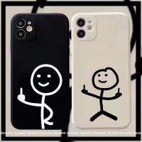 Compatible iPhone 13 12 SE2020 X XR Xs 7 8 6 6s เคสโทรศัพท์ ลายการ์ตูน Stickman เคสนิ่ม