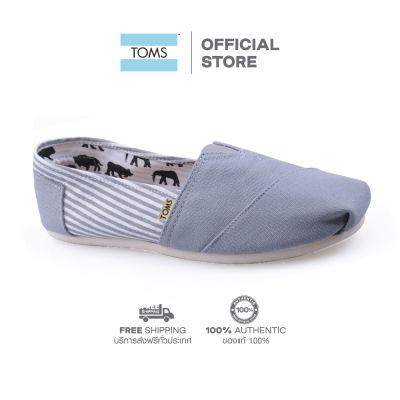 TOMS_ รองเท้าลำลองผู้หญิง แบบสลิปออน (Slip on) รุ่น Drizzle Grey University Classics รองเท้าลิขสิทธิ์แท้