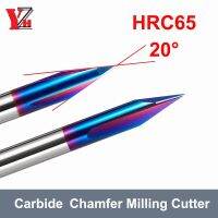 เครื่องตัดมิลลิ่งคาร์ไบด์แบบกําหนดเอง 20 องศา HRC65 เคลือบ Countersink Chamfering Mill V Groove สําหรับเหล็ก 4 5 6 8 10 มม