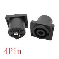 2Pcs XLR 4 Pole Speakon Panel Mount Square Chassis Connector for PA Amplifier Cable Speakon Female Jack Socket Connector Parts